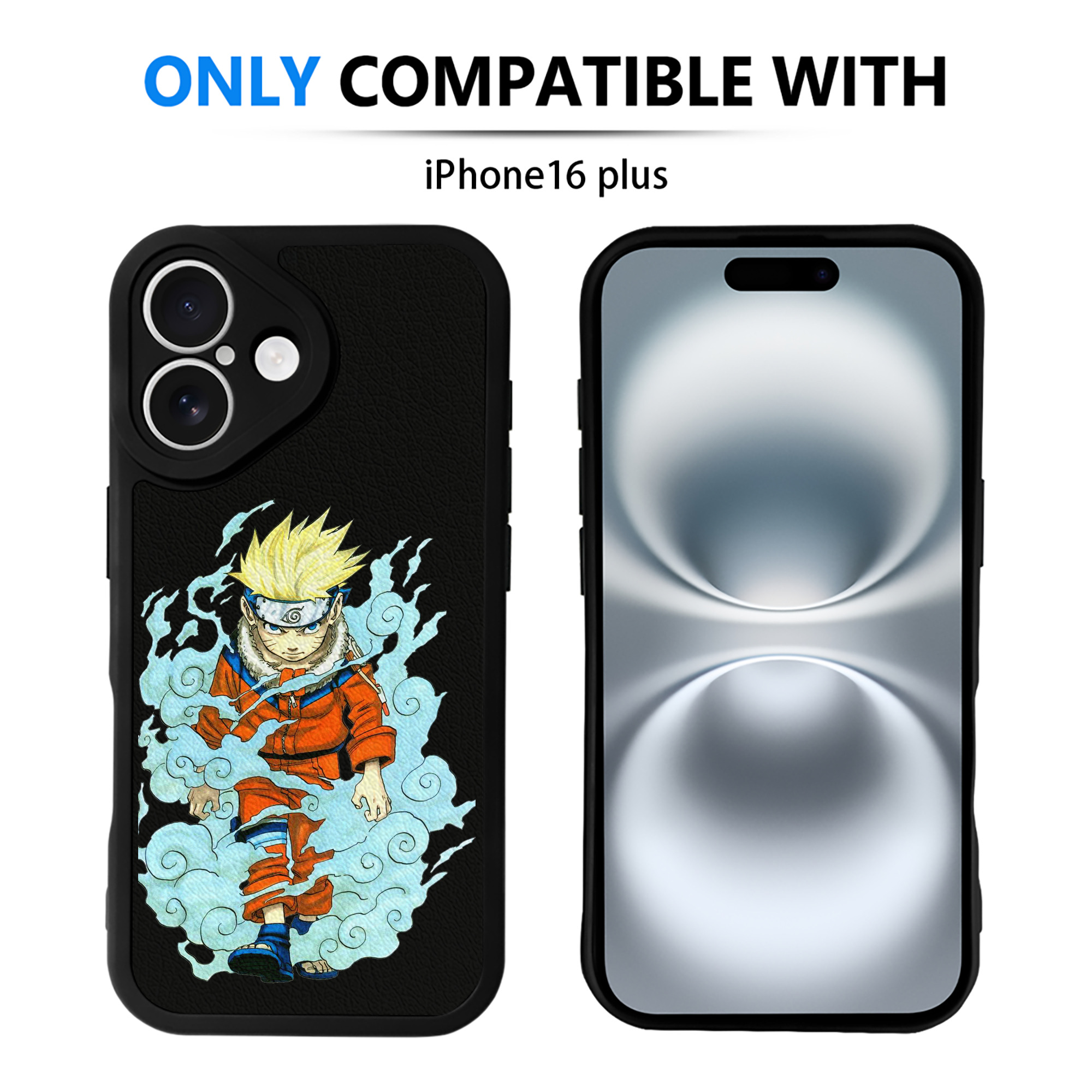 （画像用） NARUTO -ナルト- うずまき ナルト Uzumaki Naruto 【iPhone 16シリーズ対応】シリコンスマホケース（レザー調） 材質：シリコン